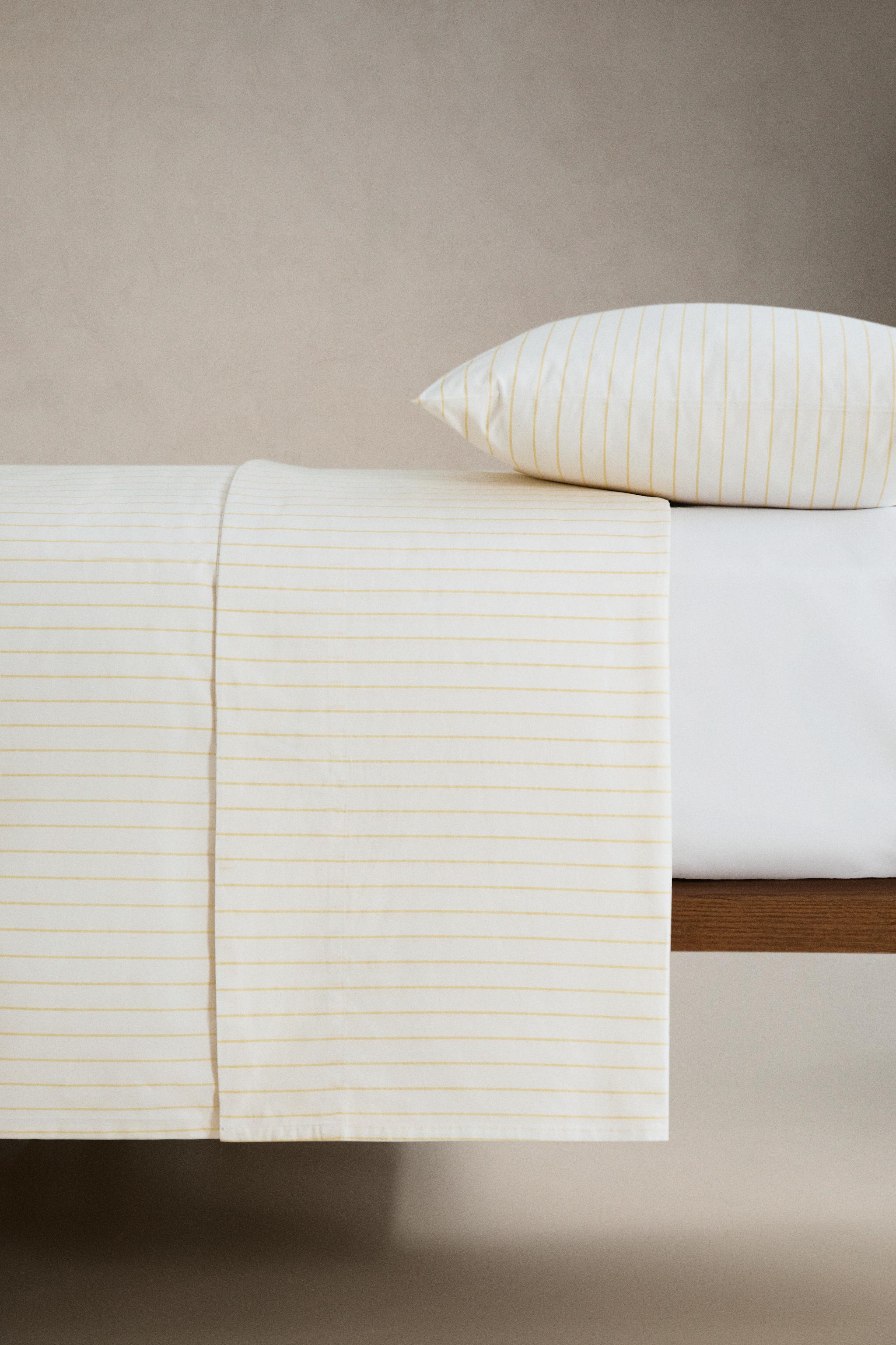 FADED STRIPED COTTON DUVET COVER